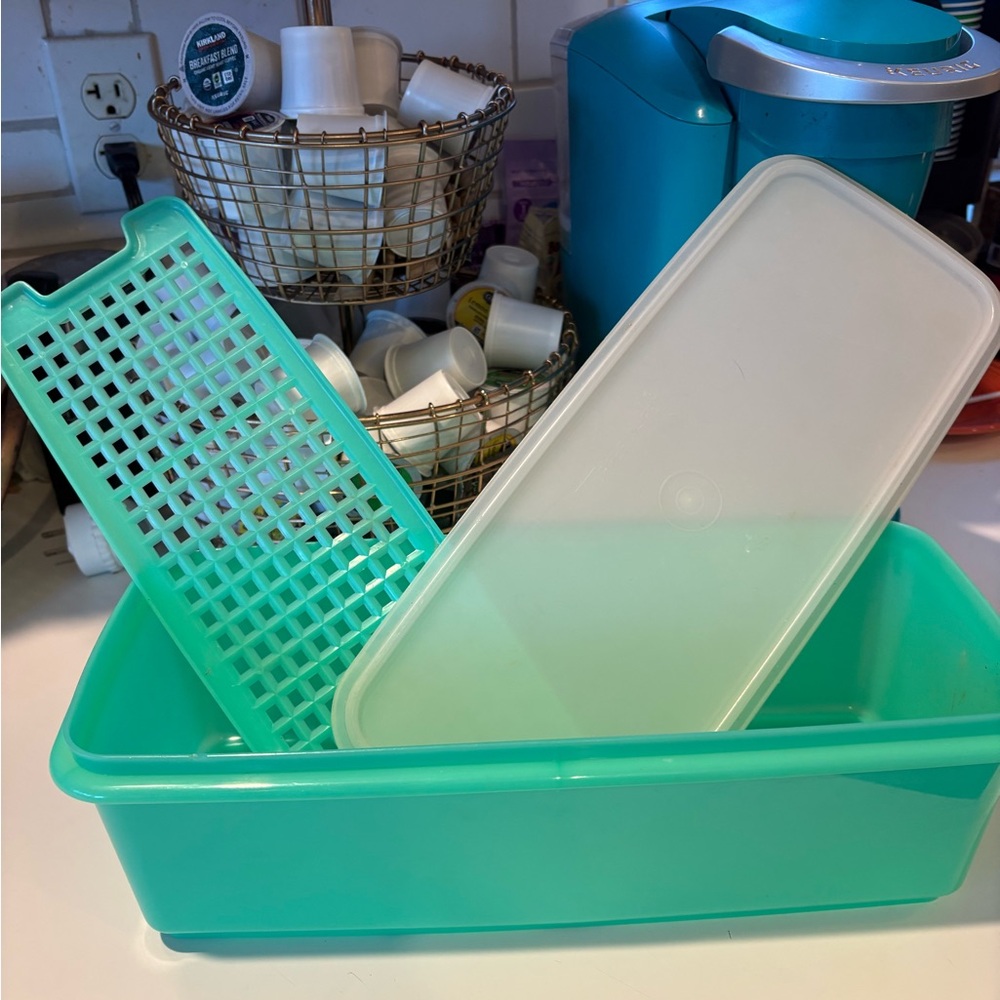 Vintage Tupperware bright mint green Storage Container Set
